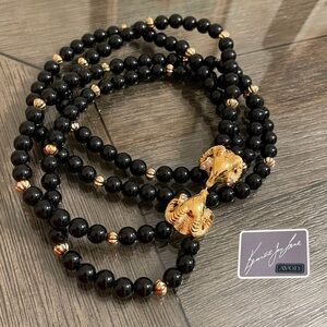 Vintage 1980’s Avon Kennth Jay Lane Rams Head Beaded Necklace